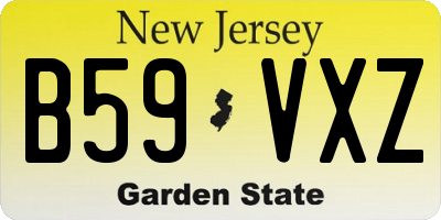 NJ license plate B59VXZ