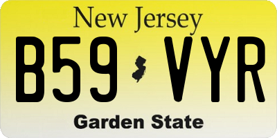 NJ license plate B59VYR