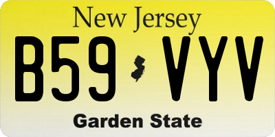 NJ license plate B59VYV