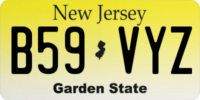 NJ license plate B59VYZ