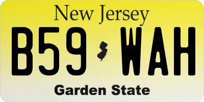NJ license plate B59WAH