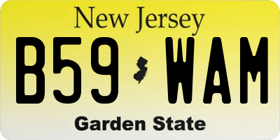 NJ license plate B59WAM