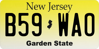 NJ license plate B59WAO