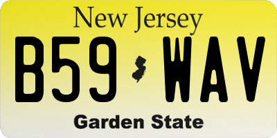 NJ license plate B59WAV