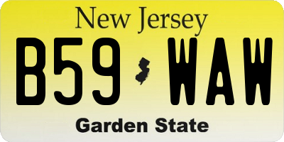 NJ license plate B59WAW