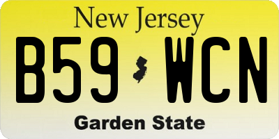 NJ license plate B59WCN