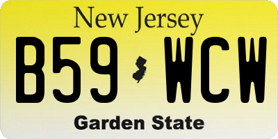 NJ license plate B59WCW