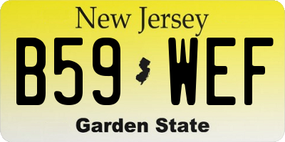 NJ license plate B59WEF