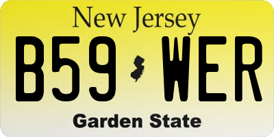 NJ license plate B59WER