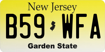 NJ license plate B59WFA