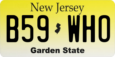NJ license plate B59WHO