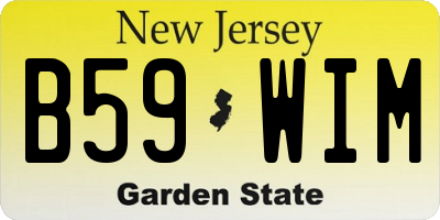 NJ license plate B59WIM