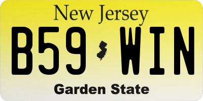 NJ license plate B59WIN