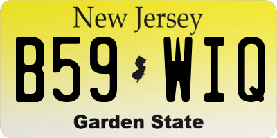 NJ license plate B59WIQ