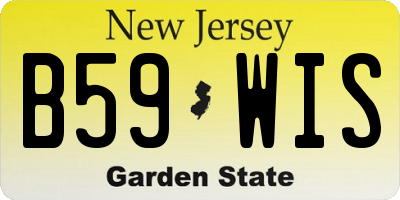 NJ license plate B59WIS