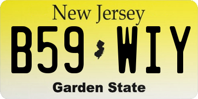 NJ license plate B59WIY