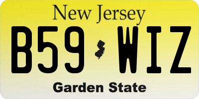 NJ license plate B59WIZ