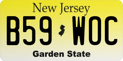 NJ license plate B59WOC