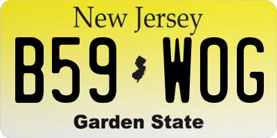 NJ license plate B59WOG