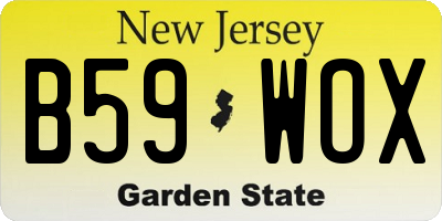 NJ license plate B59WOX