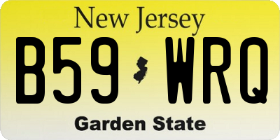 NJ license plate B59WRQ