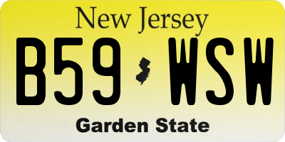 NJ license plate B59WSW