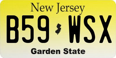 NJ license plate B59WSX