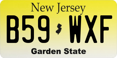 NJ license plate B59WXF