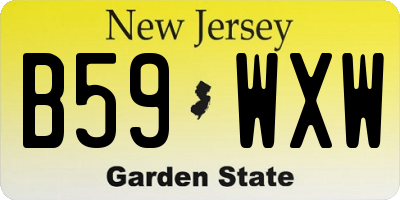 NJ license plate B59WXW