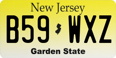 NJ license plate B59WXZ