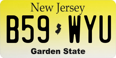 NJ license plate B59WYU
