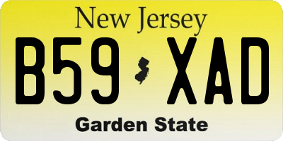 NJ license plate B59XAD
