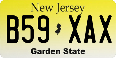 NJ license plate B59XAX