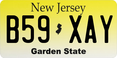 NJ license plate B59XAY