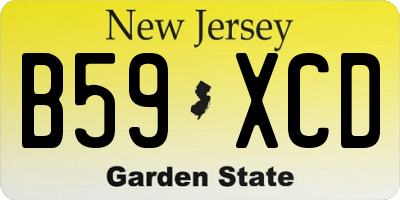 NJ license plate B59XCD