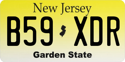 NJ license plate B59XDR