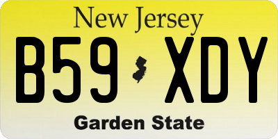 NJ license plate B59XDY