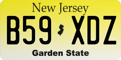 NJ license plate B59XDZ
