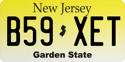 NJ license plate B59XET