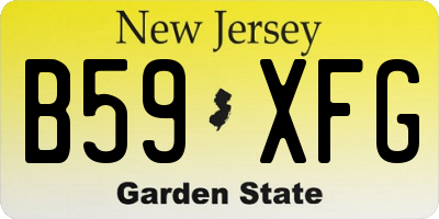 NJ license plate B59XFG