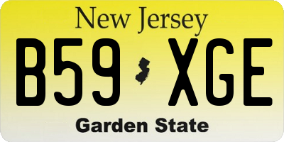 NJ license plate B59XGE