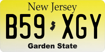 NJ license plate B59XGY
