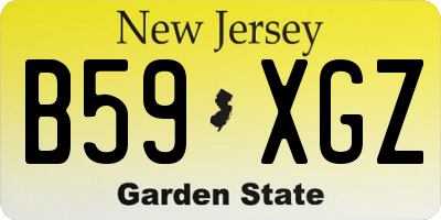 NJ license plate B59XGZ