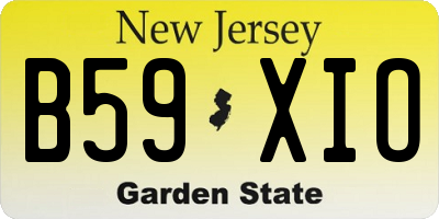 NJ license plate B59XIO