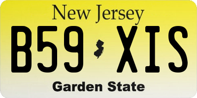 NJ license plate B59XIS