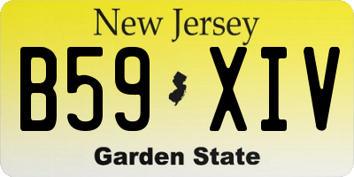 NJ license plate B59XIV