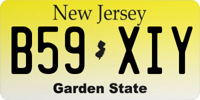 NJ license plate B59XIY