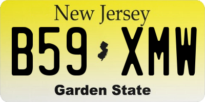 NJ license plate B59XMW
