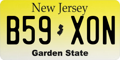 NJ license plate B59XON
