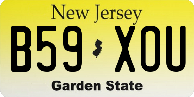 NJ license plate B59XOU